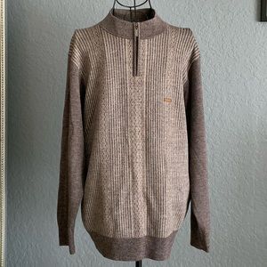 Wool sweater multicolor beige brown blue threads